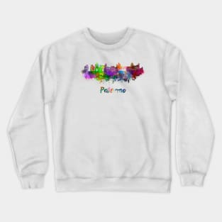 Palermo skyline in watercolor Crewneck Sweatshirt